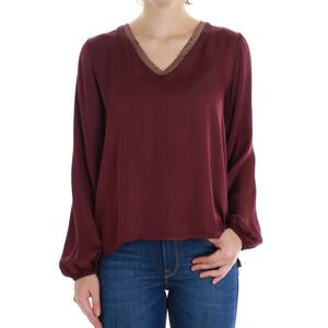 BLUSA SCOLLO V BORDEAUX